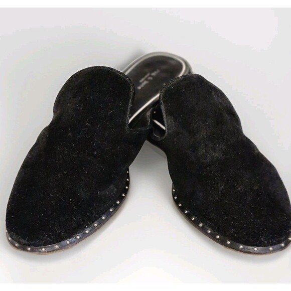 rag & bone Black Suede Studded Mules Women's size 7 / 37 Slip On Shoes Loafers - Picture 1 of 6